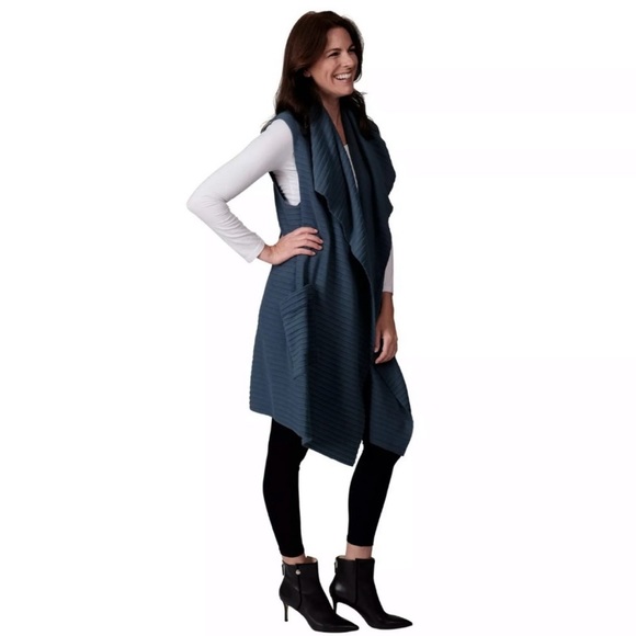 Le Moda Sleeveless Longline Cardigan - Picture 7 of 15